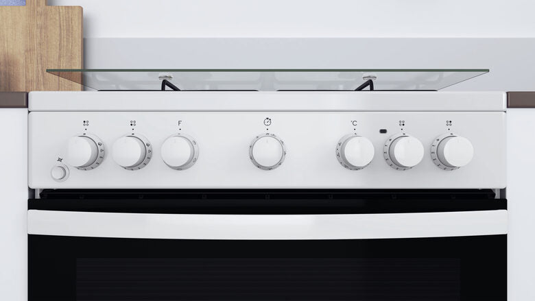 Indesit IS67G4PHW/E Cucina Gas Nero, Bianco A