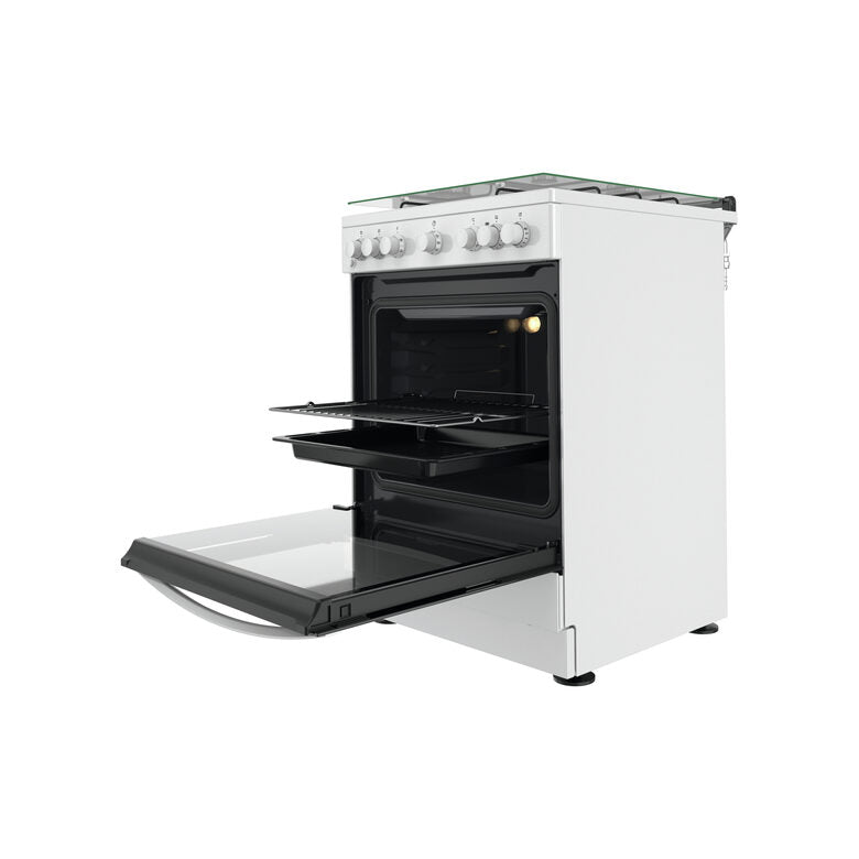 Indesit IS67G4PHW/E Cucina Gas Nero, Bianco A