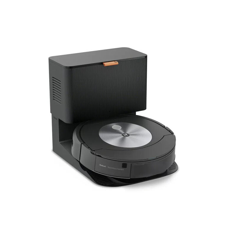 iRobot Roomba Combo j7+ Aspirapolvere Robot Senza sacchetto Nero, Acciaio inossidabile