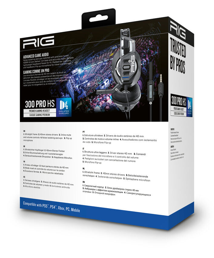 NACON RIG 300 PRO HS Auricolare Cablato A Padiglione Giocare Nero