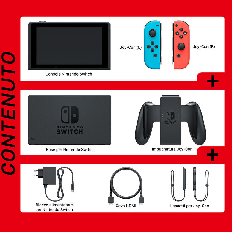 Nintendo Switch Rosso Neon/Blu Neon schermo 6.2 pollici