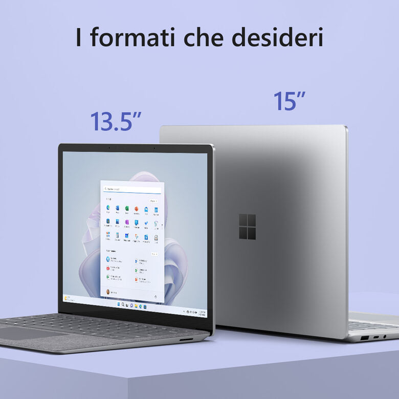 Microsoft Surface Laptop 5 i5-1235U Computer portatile 34,3 cm (13.5") Touch screen Intel® Core™ i5 8 GB LPDDR5x-SDRAM 256 GB SSD Wi-Fi 6 (802.11ax) Windows 11 Home Platino