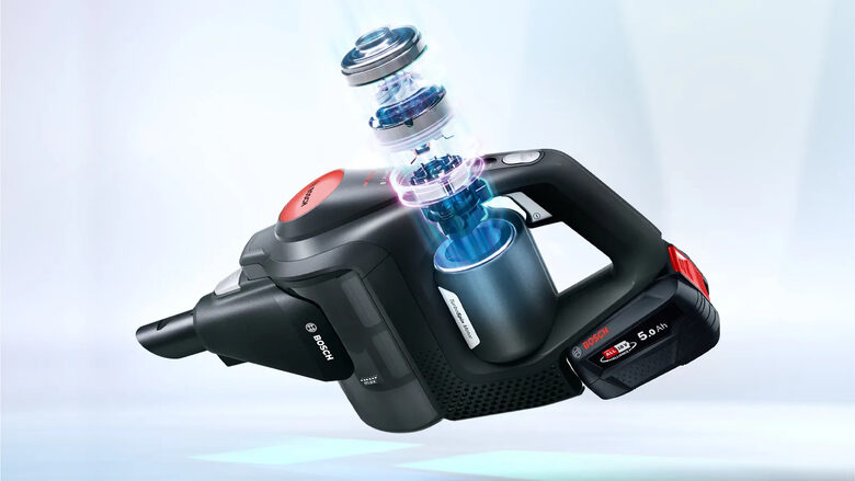 Bosch Serie 8 BCS82PWR25 aspirapolvere senza filo Nero, Rosso Senza sacchetto