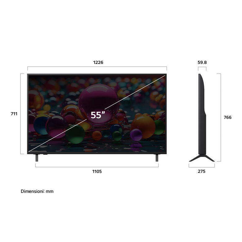 LG 55" Smart TV 55UA75006LA Serie UA75 UHD AI 4K, α7 Gen8, HDR10, Game Optimizer, WebOS