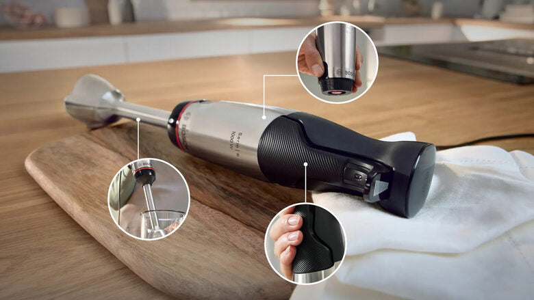 Bosch Serie 6 MSM6M610 frullatore Frullatore ad immersione 1000 W Nero, Stainless steel