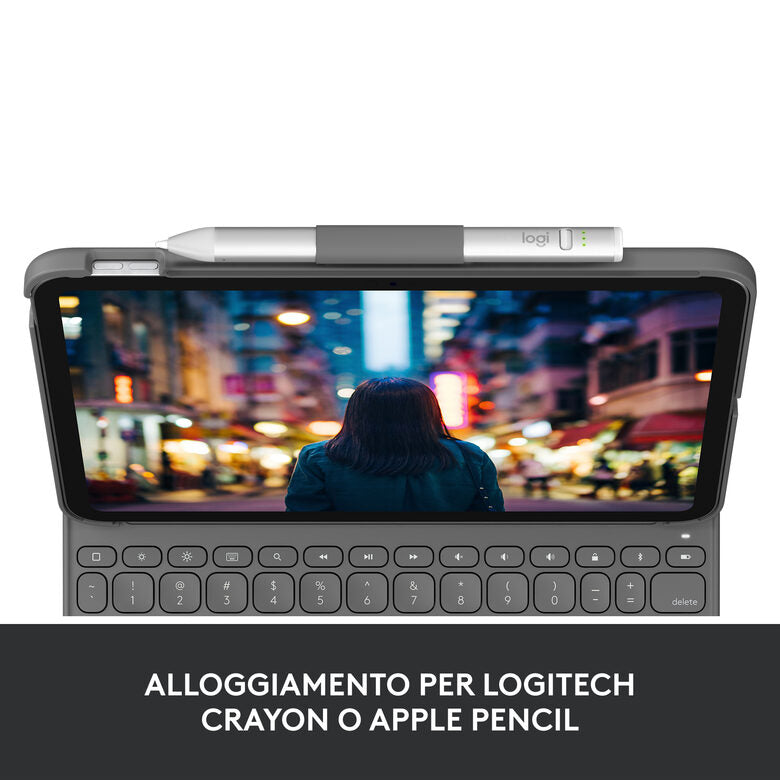 Logitech Slim Folio Grigio Bluetooth QWERTY Italiano