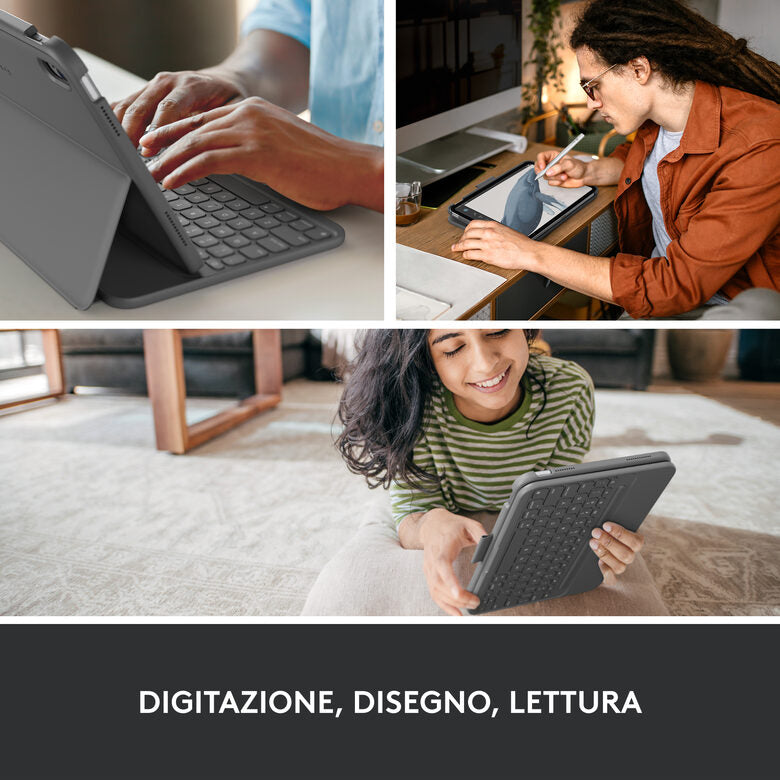 Logitech Slim Folio Grigio Bluetooth QWERTY Italiano