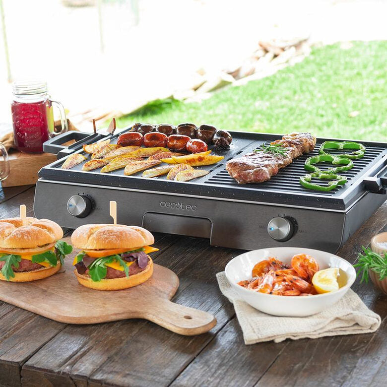 Cecotec 03182 barbecue per l'aperto e bistecchiera Zona cottura Elettrico Nero, Acciaio inox 3000 W