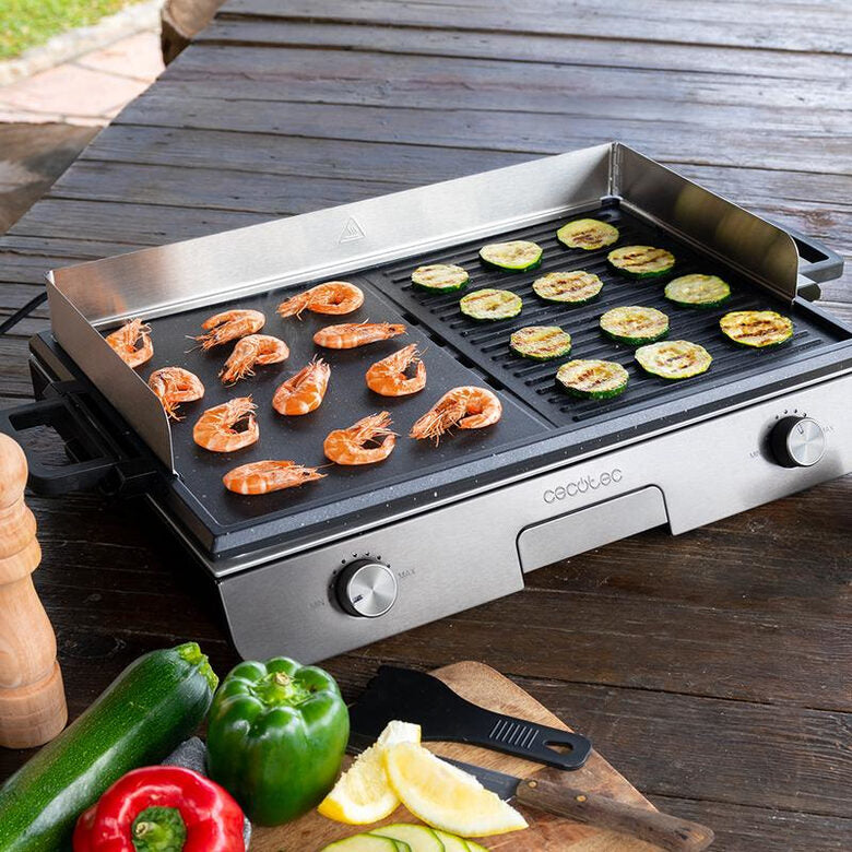 Cecotec 03182 barbecue per l'aperto e bistecchiera Zona cottura Elettrico Nero, Acciaio inox 3000 W