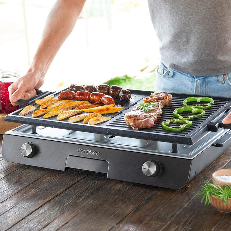 Cecotec 03182 barbecue per l'aperto e bistecchiera Zona cottura Elettrico Nero, Acciaio inox 3000 W