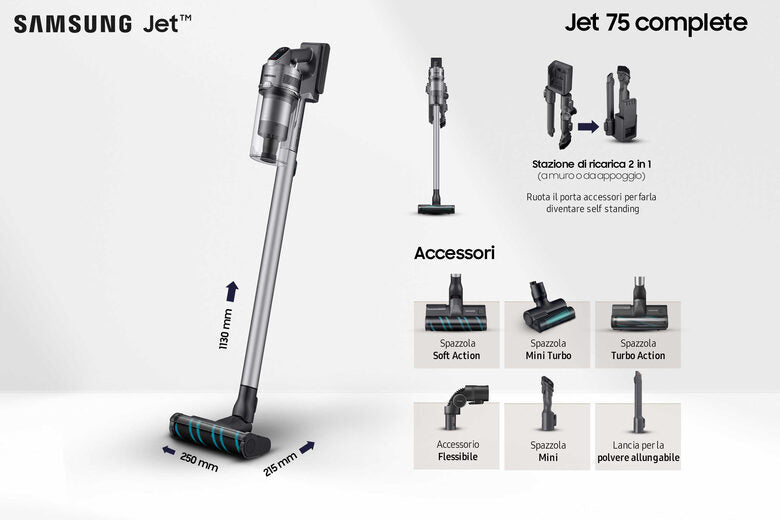 Samsung Aspirapolvere senza filo Jet™ 75 200W VS20T7536T5