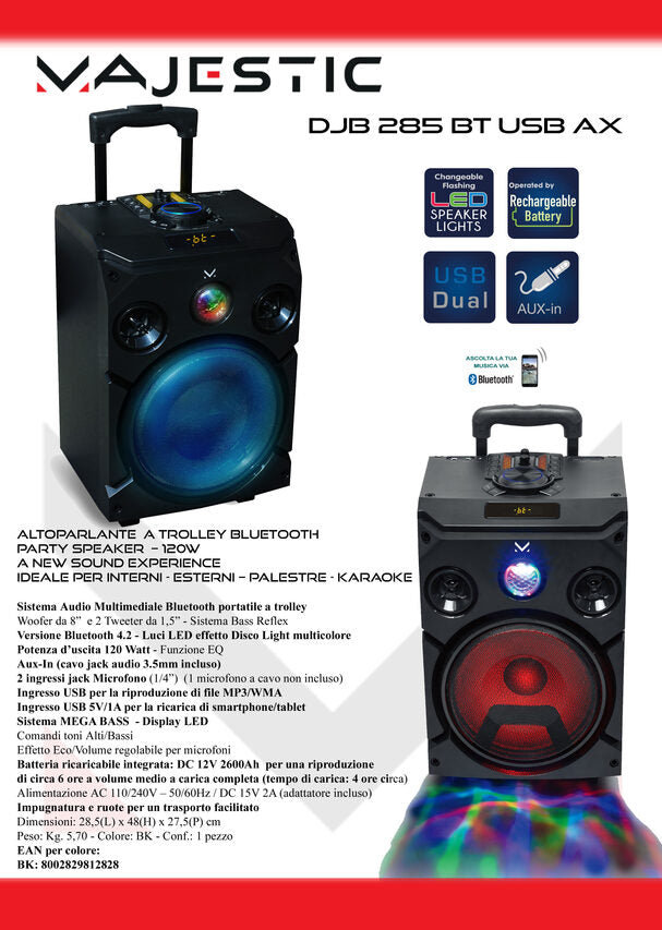 New Majestic Party Speaker Djb-285 Bt