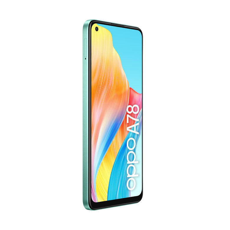 OPPO A78 4G Smartphone, AI Doppia fotocamera 50+2MP, Selfie 8MP, Display 6.43” 90HZ AMOLED FHD+, 5000mAh, RAM 8(Esp 4GB/6GB/8GB)+ROM 128GB (esp1TB), IP54, Supporto Auto [Versione Italia], Aq