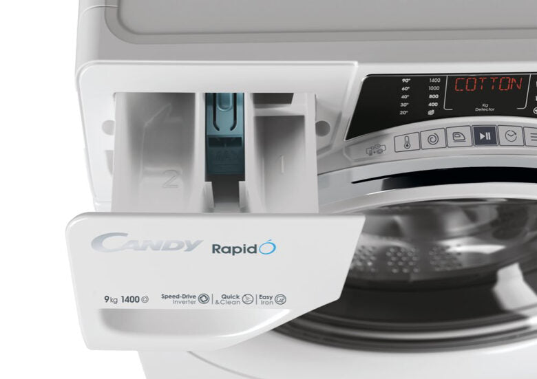 Candy RapidÓ RO 1496DWMCT/1-S lavatrice Caricamento frontale 9 kg 1400 Giri/min A Bianco