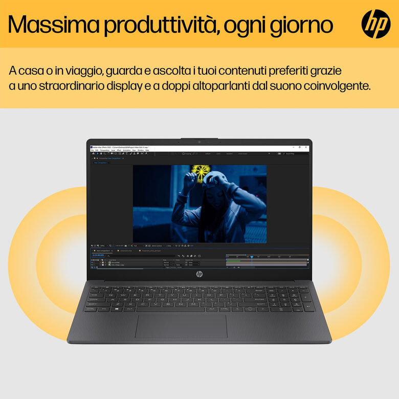 HP 15-fc0027nl AMD Ryzen™ 3 7320U Computer portatile 39,6 cm (15.6") Full HD 8 GB LPDDR5-SDRAM 256 GB SSD Wi-Fi 6 (802.11ax) Windows 11 Home in S mode Grigio