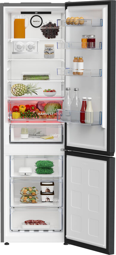 Beko B7RCNE407HXBR frigorifero con congelatore Libera installazione 355 L B Nero, Acciaio inossidabile