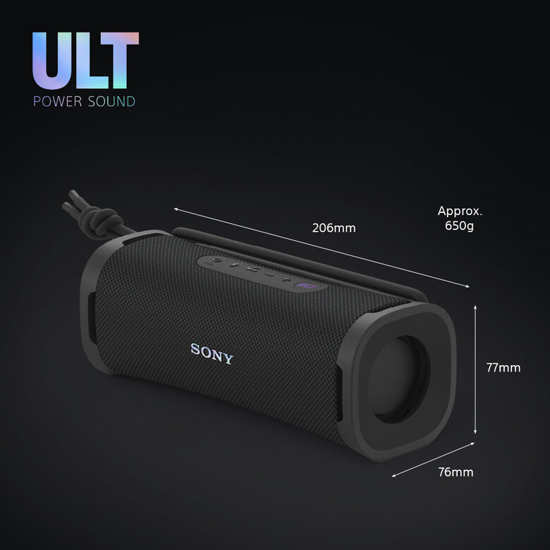 Sony ULT FIELD 1 Speaker portatile wireless Bluetooth con ULT POWER SOUND impermeabile, antipolvere, antiurto, fino a 12 ore Black