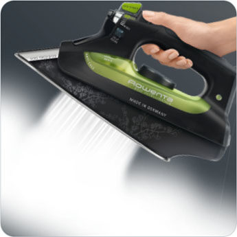 Rowenta DW6010 ferro da stiro Ferro da stiro a secco e a vapore Piastra Microsteam 400 2400 W Nero, Verde