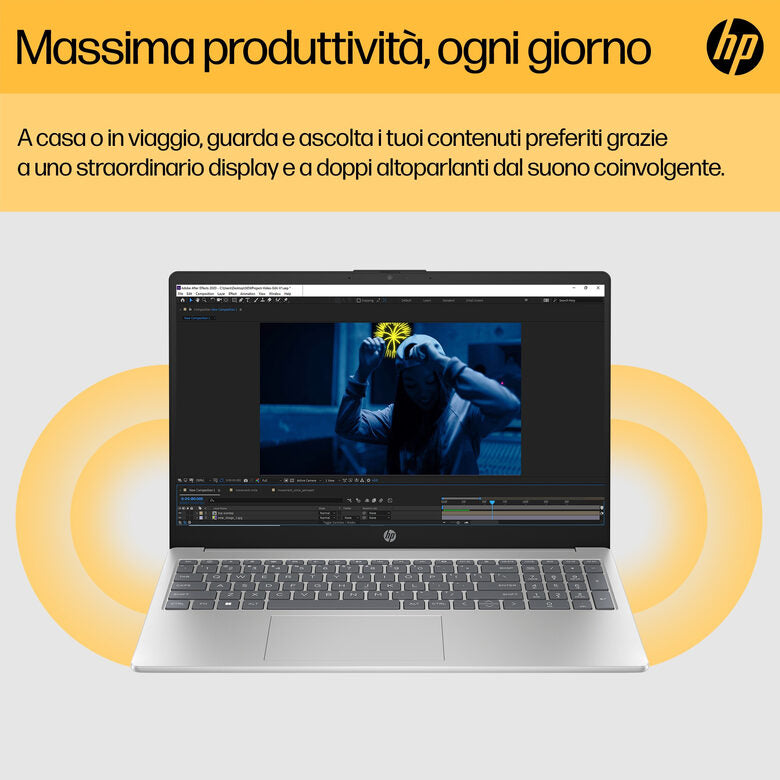 HP 15-fc0027nl AMD Ryzen™ 3 7320U Computer portatile 39,6 cm (15.6") Full HD 8 GB LPDDR5-SDRAM 256 GB SSD Wi-Fi 6 (802.11ax) Windows 11 Home in S mode Grigio