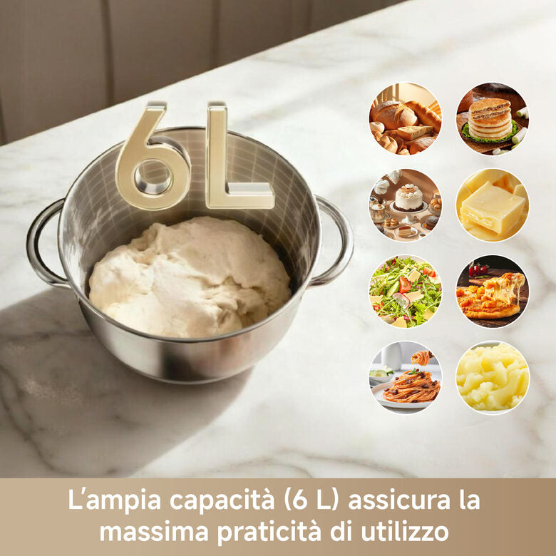 Dreame BioKnead Sbattitore con base 800 W Bianco, Crema