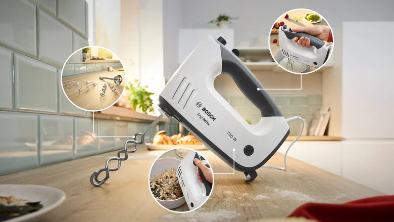 Bosch MFQ37490 Sbattitore ErgoMixx 750 W Bianco, grigio