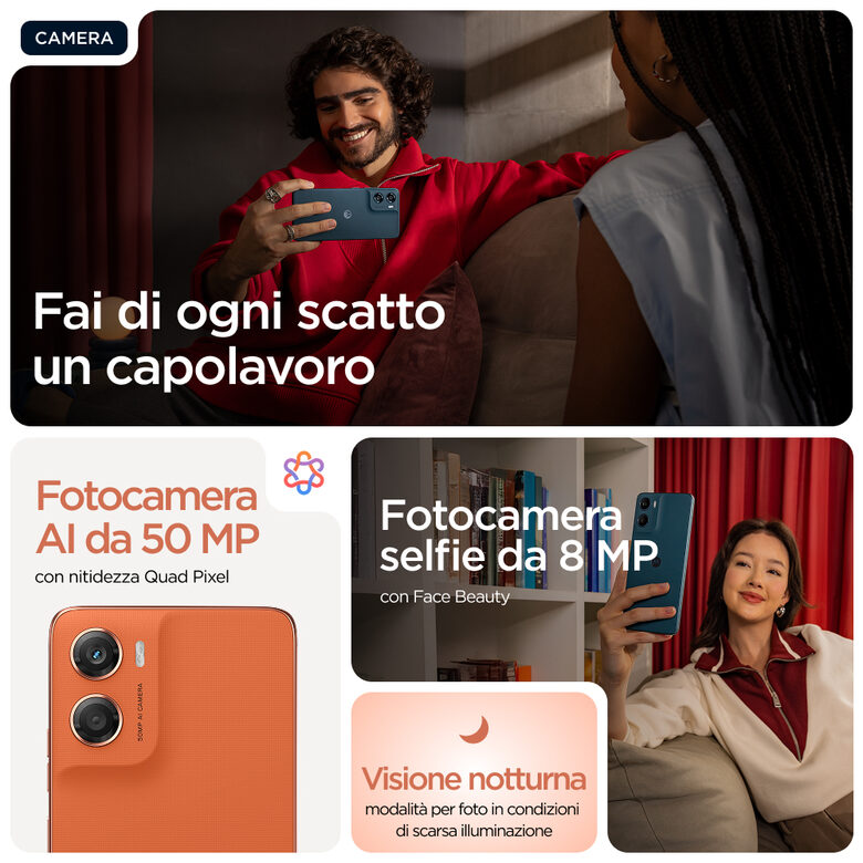 Motorola moto g06 17,5 cm (6.88") Doppia SIM Android 15 4G USB tipo-C 4 GB 256 GB 5200 mAh Arancione