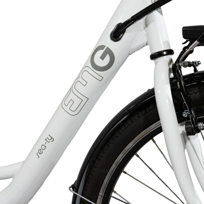 EMG Sea-TY 26CST01  E-BIKE Bianca ruote 26"", Batt. 36V 12.8ah, motore 250W, autonom. 50/60km