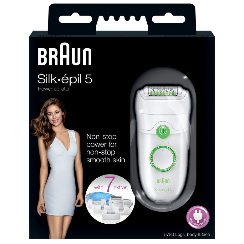 Braun Silk-epil 5 5780 40 pinzette Verde, Bianco