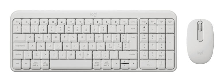 Logitech MK250 Compact Bluetooth Wireless Combo tastiera Mouse incluso Universale RF senza fili + Bluetooth Italiano Bianco