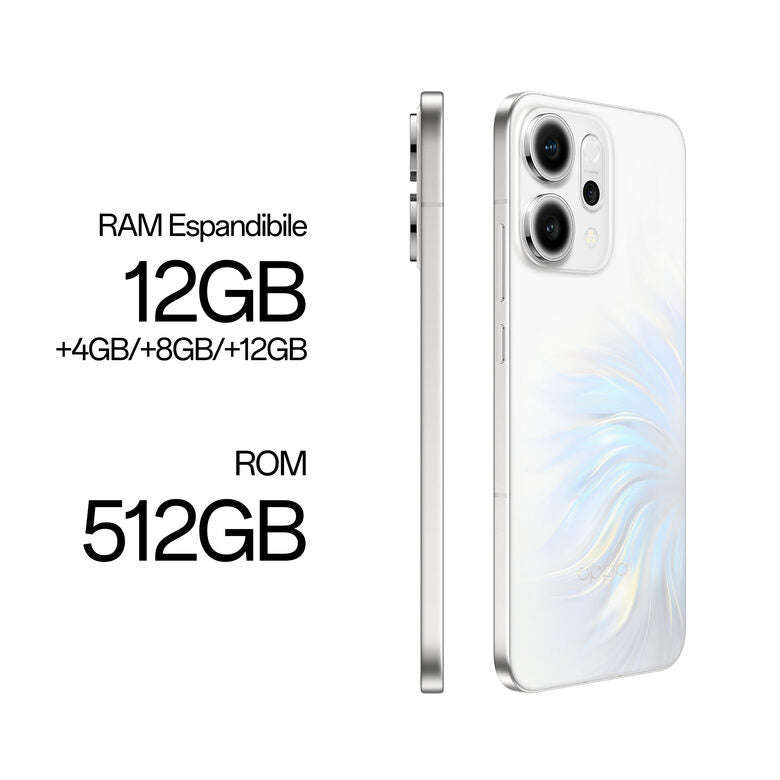 OPPO 14 5G Reno14 Smartphone 5G 16,7 cm (6.59") Doppia SIM Android 15 USB tipo-C 12 GB 512 GB 6000 mAh Bianco