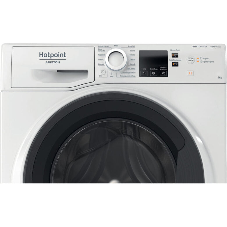 Hotpoint Ariston NF97WK IT Lavatrice A Libera Installazione 9 Kg, 1400 Giri, Anti Allergy, Igiene Vapore, Tecnologia Steam Hygiene, Classe A-10%, Bianco