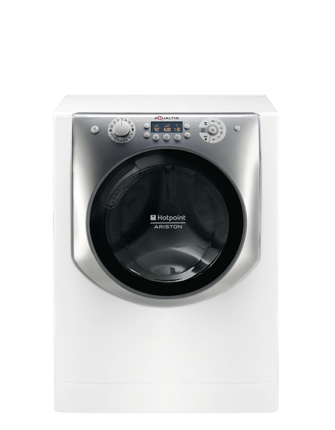 Hotpoint AQD970F 69 lavasciuga Libera installazione Caricamento frontale Argento, Bianco