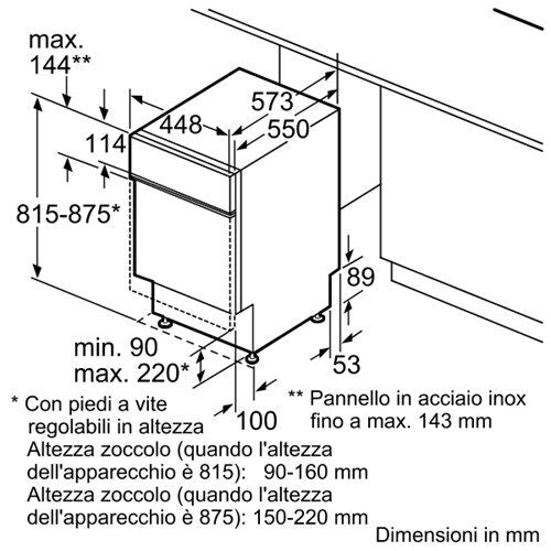 Bosch SPV40E20EU Lavastoviglie a Incasso Scomparsa Totale 9 coperti