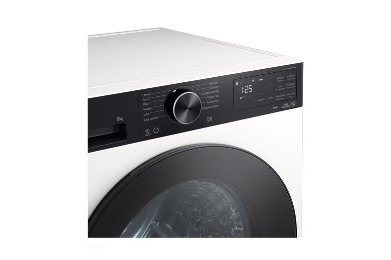 LG RNX5009TWBB Serie X5 Asciugatrice Libera Installazione 9 Kg, Pompa Di Calore Dual Inverter, Turbo Dry, AI Dry, Wi-Fi, Allergy Care, Classe B, Bianco