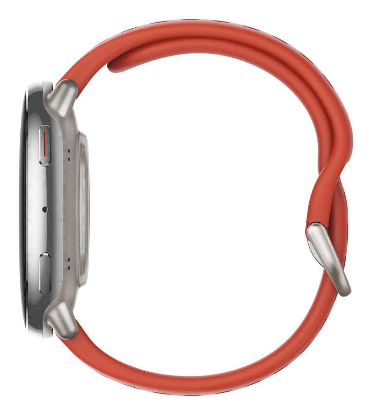 Amazfit Active 2 Round Premium secondo cinturino rosso in silicone Vetro zaffiro con display AMOLED Pagamento contactless Durata della batteria fino a 10 giorni 5 sistemi satellitari & mappe