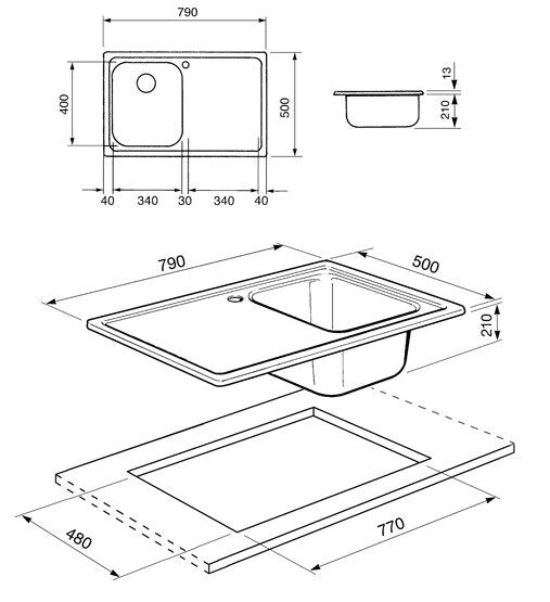 Smeg SP791S-2 lavello