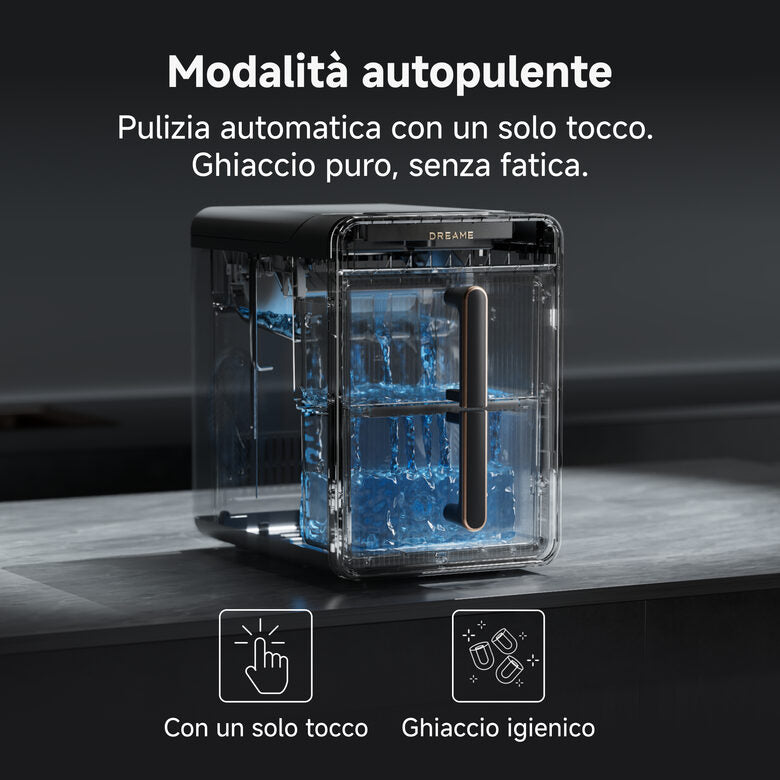 Dreame Aura Macchina per la produzione di cubetti di ghiaccio integrata/indipendente 12 kg/24h Nero, Oro
