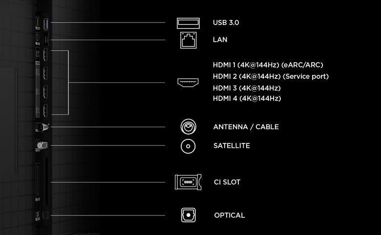 TCL C8L TV 55C8L SQD Mini LED da 55", 4K HDR, 3000 nit, 1.008 zone di dimming, Google TV, 144Hz, Dolby Vision & Atmos, Audio Bang & Olufsen
