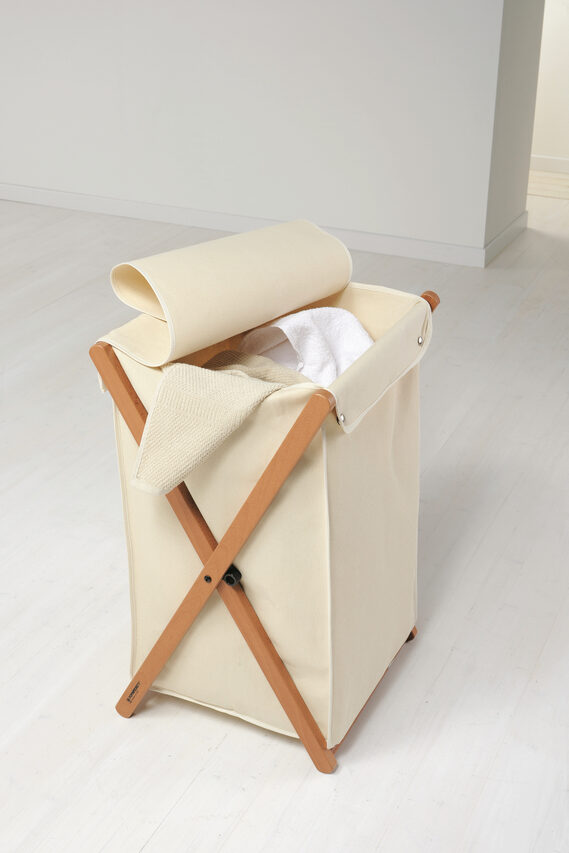 Foppapedretti Devil porta biancheria Rettangolare Faggio, Cotone, Plastica Beige, Nero, Noce