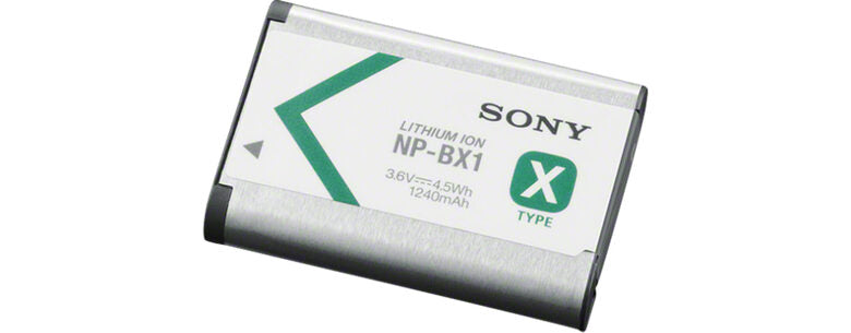Sony NP-BX1 Batteria Ricaricabile InfoLithium Serie X per Fotocamere Compatte Cyber-Shot DSCRX100, DSCHX300 e DSCWX300, 3.6 V, 1240 mAh, Argento/Nero