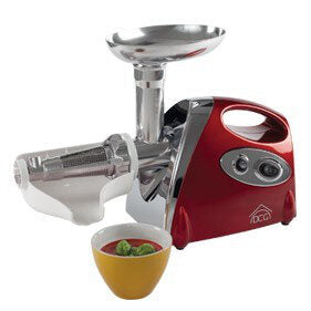DCG Eltronic Tritacarne e passapomodoro FWP2696 1200W Rosso, Acciaio inossidabile
