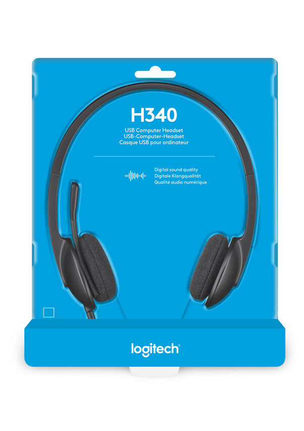 Logitech H340 USB Computer Headset Auricolare Cablato A Padiglione Ufficio USB tipo A Nero