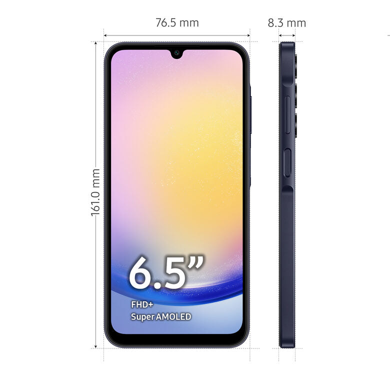 Samsung Galaxy A25 5G Display sAMOLED 6.5" FHD+, Android 14, 6GB RAM, 128GB, Batteria 5.000 mAh, Memoria espandibile fino a 1TB, Blue Black