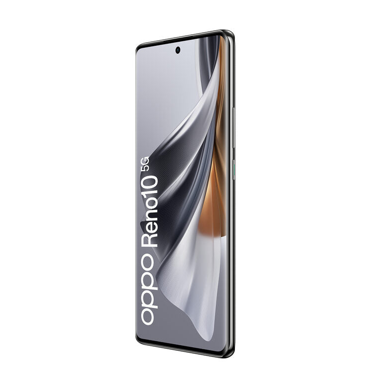 OPPO Reno Smartphone 5G, AI Tripla fotocamera 64+32+8MP, Selfie 32MP, Display 6.7" 120HZ AMOLED, 5000 mAh, RAM 8GB (Esp. fino 16GB) + ROM 256GB, [Versione Italia], Colore Silvery Grey