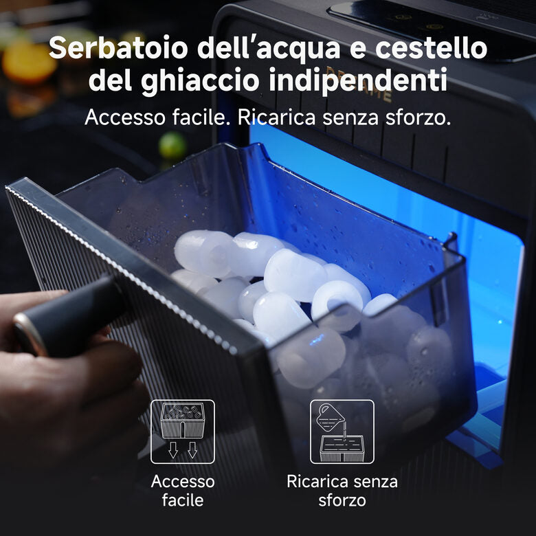 Dreame Aura Macchina per la produzione di cubetti di ghiaccio integrata/indipendente 12 kg/24h Nero, Oro