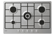 Candy CHW74WX Piano Cottura da Incasso a Gas 75 cm 5 Fuochi Acciaio Inox TIMELESS
