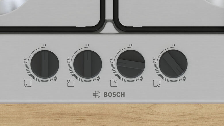 Bosch Serie 4 PGP6B5K85 , Piano cottura a gas, 60 cm, Acciaio inox