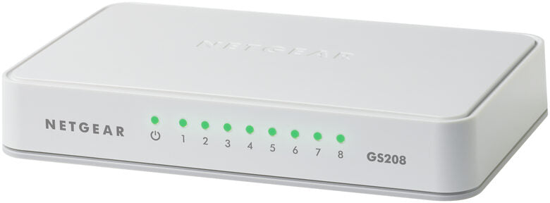 Netgear GS208 Gigabit Ethernet (10/100/1000) Bianco