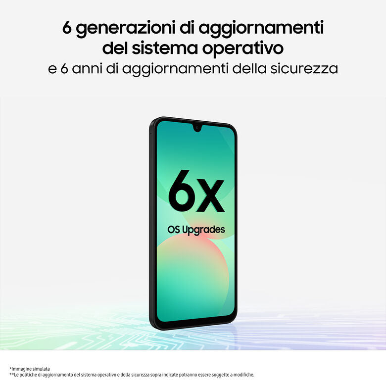 Samsung Galaxy A26 5G, Smartphone con Funzioni intelligenti, Display Super AMOLED 6.7”, 6GB RAM, 128GB, Batteria 5.000 mAh, memoria espandibile, Mint