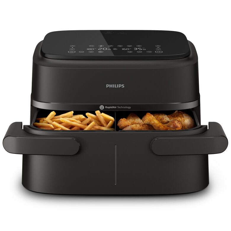 Philips Serie 1000 Airfryer con cestello flexi/doppio, friggitrice ad aria da 7.1L, 10 metodi di cottura, App per ricette NA150/00